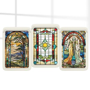 Cartera Magsafe Artnouveau, cartera magnética con vidrieras, compatible con iPhone 15, iPhone 14 y iPhone 13 SE Pro Max Plus