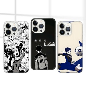 Custodia per telefono con lucchetto blu, motivo manga, per iPhone 16e, 15, 14, 13, 12, 11, Google Pixel 9 Pro, 8, 7A, Samsung S25 edge, S24 FE, A71, A36