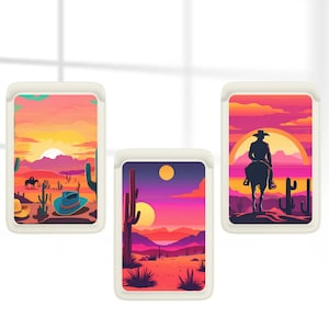 Portefeuille Cowboys Magsafe, portefeuille magnétique Wild West compatible avec iPhone 15, iPhone 14, iPhone 13 SE Pro Max Plus