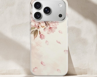 Cover per telefono con fiori di ciliegio / Cover floreale ad acquerello Sakura per iPhone, Samsung, Pixel