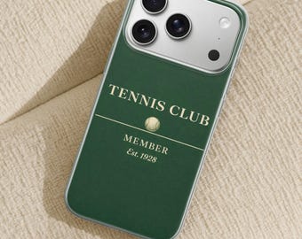 Custodia per telefono Tennis Social Club, custodia Old Money Tennis per iPhone, Pixel, Samsung