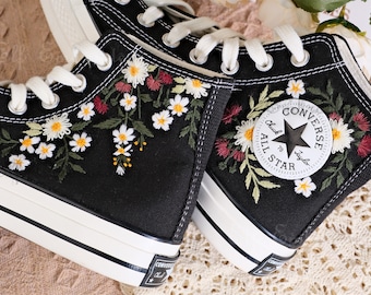 Custom Embroidered Converse Chuck Taylor 1970s: Floral Shoes