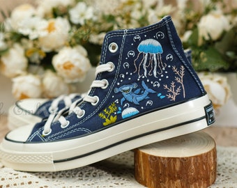 コンバース　SAILFISH Custom Marine Converse Embroidered Shoes, 1970s Converse