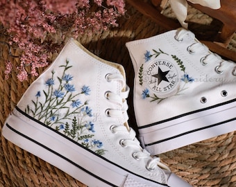Custom Embroidered Converse Chuck Taylor 1970s: Floral Sneakers
