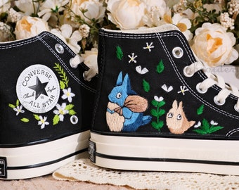 Custom Converse Embroidered Shoes,1970s Converse Chuck Taylor,Converse Custom Small Flower/Small Flower Embroidery