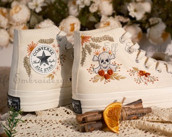 Custom Embroidered Skull Converse Chuck Taylor Shoes