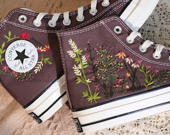 Specialbroderade Converse Chuck Taylor 1970-talsskor: Blommönster
