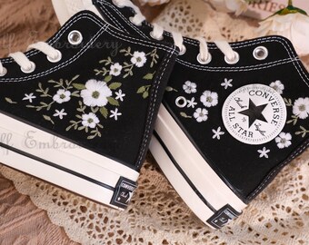 Custom Embroidered Converse Chuck Taylor 1970s: Floral Shoes