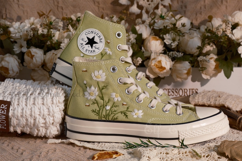 Custom Converse Embroidered Shoes,1970s Converse Chuck Taylor,converse