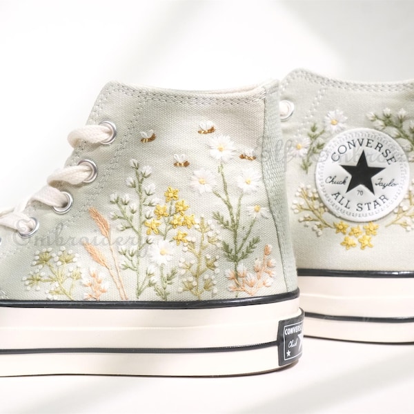Custom Embroidered Converse Chuck Taylor 70s: Floral Sneakers