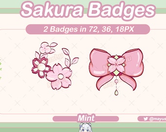 Sakura Cherry Japanese Sub Badges for Twitch/YouTube /Discord | Bit Badges | Twitch Sub Badges | Discord Roles | Youtube Badges