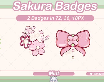 Japanse subbadges Sakura Cherry voor Twitch/YouTube/Discord | Bitbadges | Twitch-subbadges | Discord-rollen | YouTube-badges