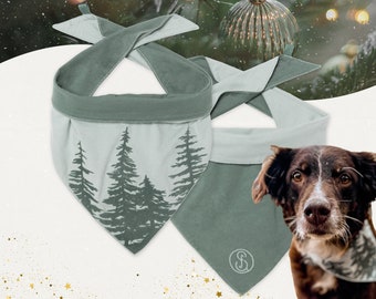 Hunde Halstuch mit Premium Waldmotiv Stickerei