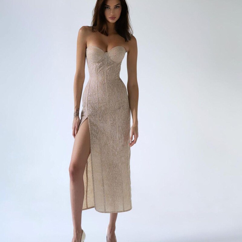Gold Sequin Stunner Dress main image 0