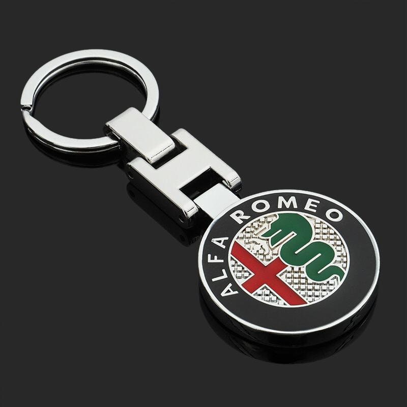 Alfa Romeo Schlüsselanhänger silbern emailliert - Maße 38mm