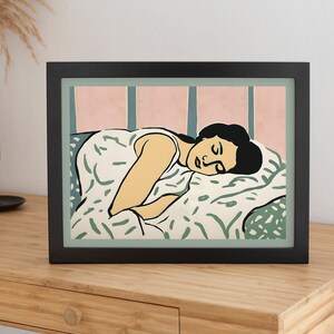 Sleeping woman, printable wall art, impressionism, pastel colors