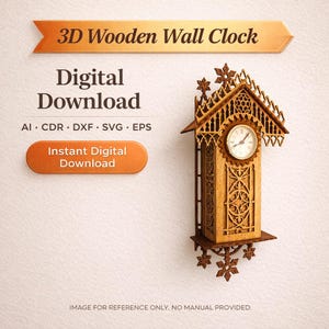 Gothic Wall Clock SVG | 3D Laser Cut File for CNC, Cricut (Digital Download)