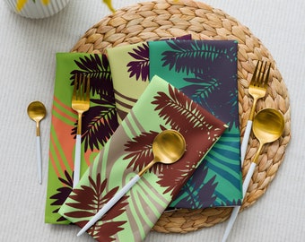 70s Retro Palm Tree Reusable Cloth Napkin - Set of Four eco-friendly zero waste napkins