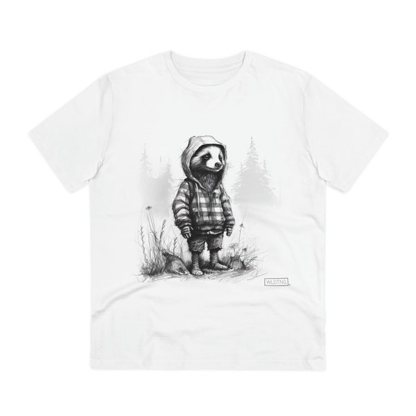 Bio T-Shirt für Erwachsene mit großem Wildtier-Print, Nachhaltige Mode, Unisex, Geschenk, Mini-Me, frech und wunderbar, wild und frei