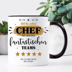 Individuell bedruckte Tasse mit deinem Spruch "Ich bin stolzer ( Chef, Kollege, Papa ...) eines wahnsinnig fantastischen ( Teams, Kindes ..)