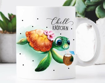 Tasse bedruckt Chillkrötchen Schildkröte Chillkröte Geschenk Geburtstag