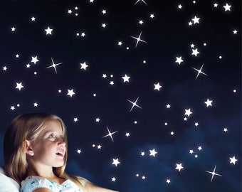 Leuchtaufkleber 100 Leuchtsterne Sternenhimmel Fluoreszierend Kinderzimmer