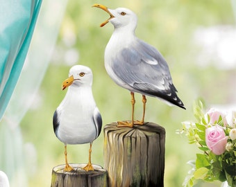 Fensterbild Frühling Möwen Möwe maritim Ostsee Urlaub Fensterdeko Kinderzimmer Kind Osterdeko Frühlingsdeko Vögel