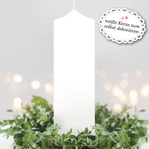 Weiße Kerze zum selber gestalten dekorieren für Geburtstage Hochzeit Trauer oder Taufe, Kreativität DIY Bild 2