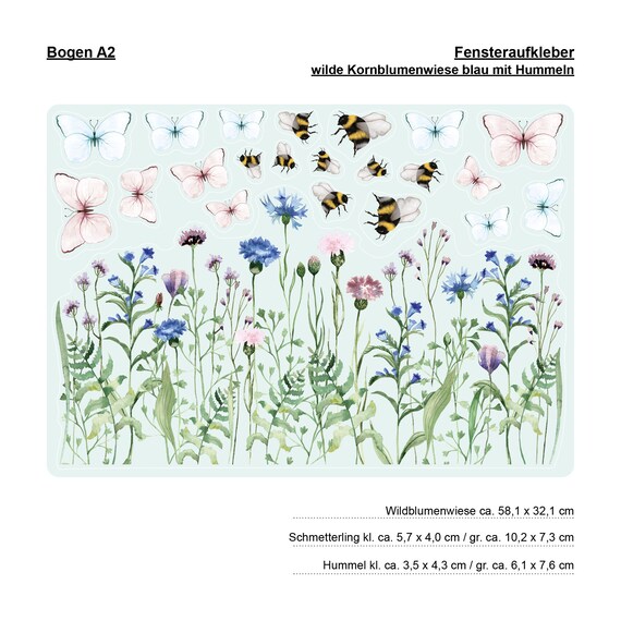 Fenstersticker Pflanzen & Schmetterlinge – Statisch Haftend, Wiederverwendbar & Personalisierbar