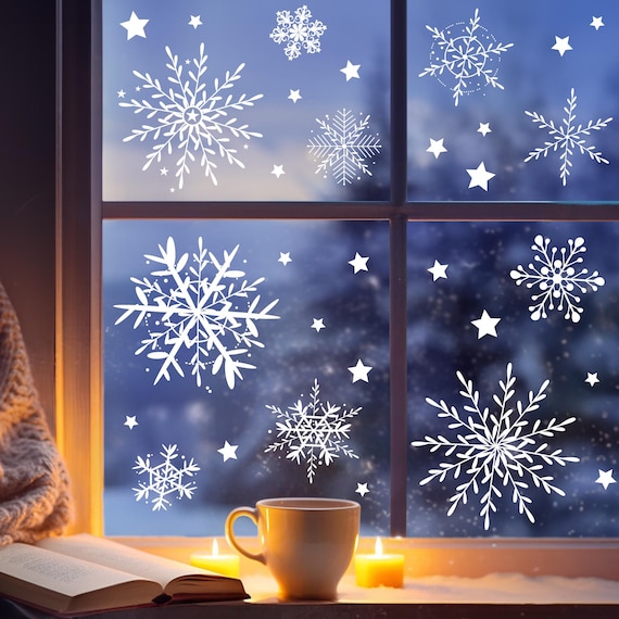 Weihnachts-Fensterbilder Selbstklebend – Schneeflocken & Motive Zum Wiederverwenden