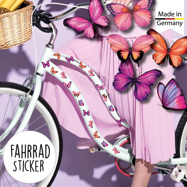 Fahrradaufkleber Rosa Schmetterlinge Fahrrad Sticker Fahrraddesign Kinderfahrrad 34 Stück Einschulung