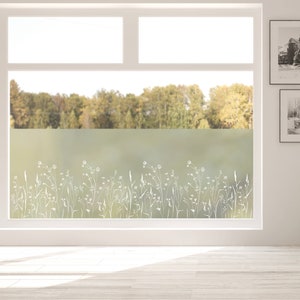 Sichtschutzfolie mit einer wilden Blumenwiese, Fensterfolie Fensterdeko Milchglasfolie image 3