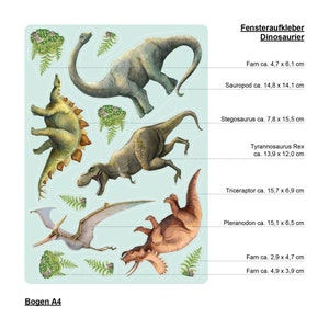 Fensterbild Dinosaurier Dino Fensterdeko Kinderzimmer Kind, Osterdeko, Frühlingsdeko Bild 8