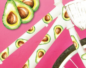Fahrradaufkleber farbige Avocado Fahrrad Sticker Fahrraddesign Kinderfahrrad Geschenk Geburtstag