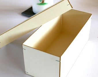 Aufbewahrungskarton für Tauferze Patenkerze Gastkerze Stumpenkerze Kerzenbox Kerzenkarton praktischer Holzkarton mit Stülpdeckel