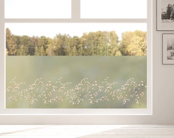 Sichtschutzfolie mit rosa roséfarbenen Gysophila, Fensterfolie Fensterdeko Milchglasfolie