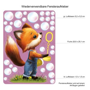 Fensterbild Frühling Ostern Fuchs Seifenblasen Fensterdeko Kinder, Frühlingsdeko, Osterdeko Kinderzimmer Bild 4