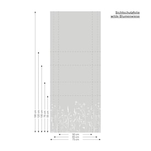 Sichtschutzfolie mit einer wilden Blumenwiese, Fensterfolie Fensterdeko Milchglasfolie Bild 7