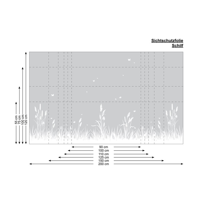 Sichtschutzfolie Schilf maritim Fensterfolie Fensterdeko Milchglasfolie Bild 5