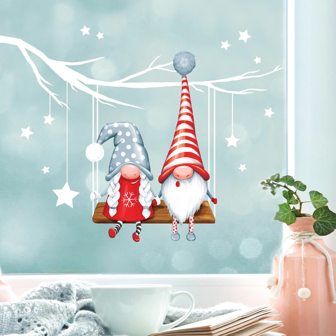 2-teilige Weihnachtstür-Dekoration 'Let It Snow' | 80 X 200 Cm | Mit Elfen & Zwergen-Motiv | Für Haustür, Fenster & Party