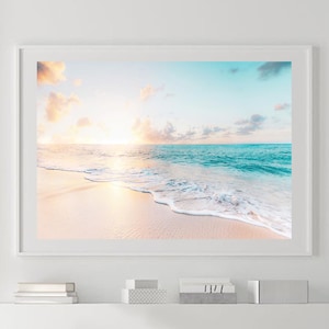 Ocean Sunrise Print, Hawaii Photo, Coastal Wall Art, Ocean Wave Canvas, Ocean Poster, Nature Wall Art, Sea Sunset Print, Ocean Framed Print