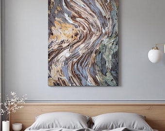 Wood Texture Canvas Art, Tree Colorful Photo, Wood Print, Modern Nature Living Art, Tree Bark Poster, Tree Texture Colorful Canvas, Wood Art