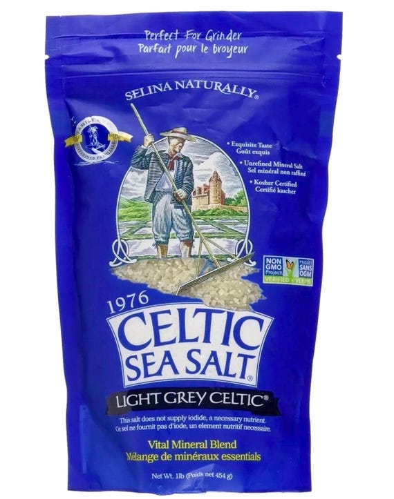 1 lb/16 oz Celtic Sea Salt Light Grey Coarse Resealable Bag - Vital Mineral Blend, Authentic, Unrefined, Kosher Certified