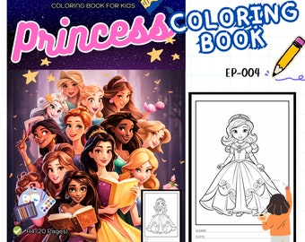 20 pages Coloring Book For Kids [ EP-004 PRINCESS ]