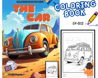 20 pages Coloring Book For Kids [ EP-012 THE CAR ]
