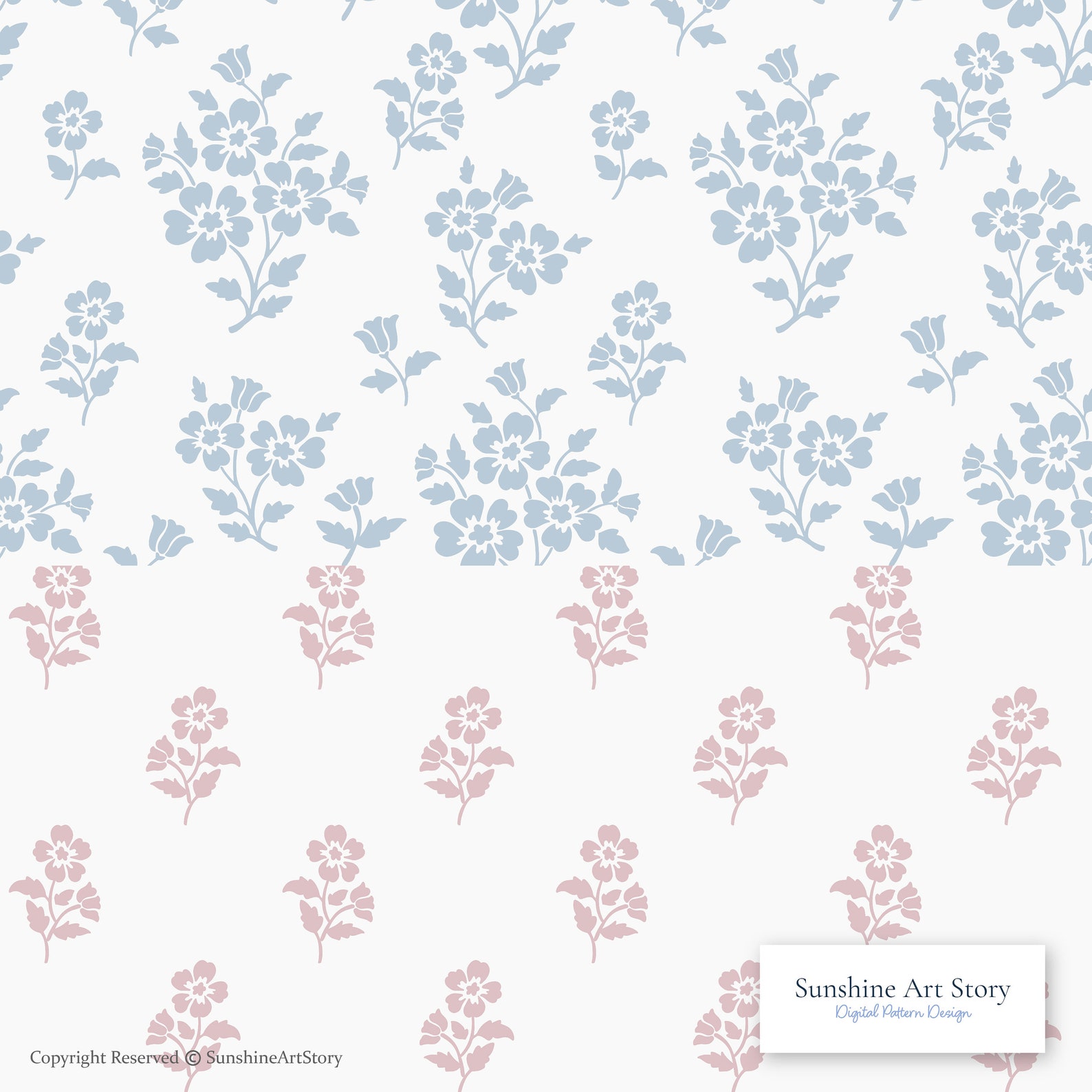 Seamless Floral Print and Boho Floral Repeat Pattern Set Vector File ...