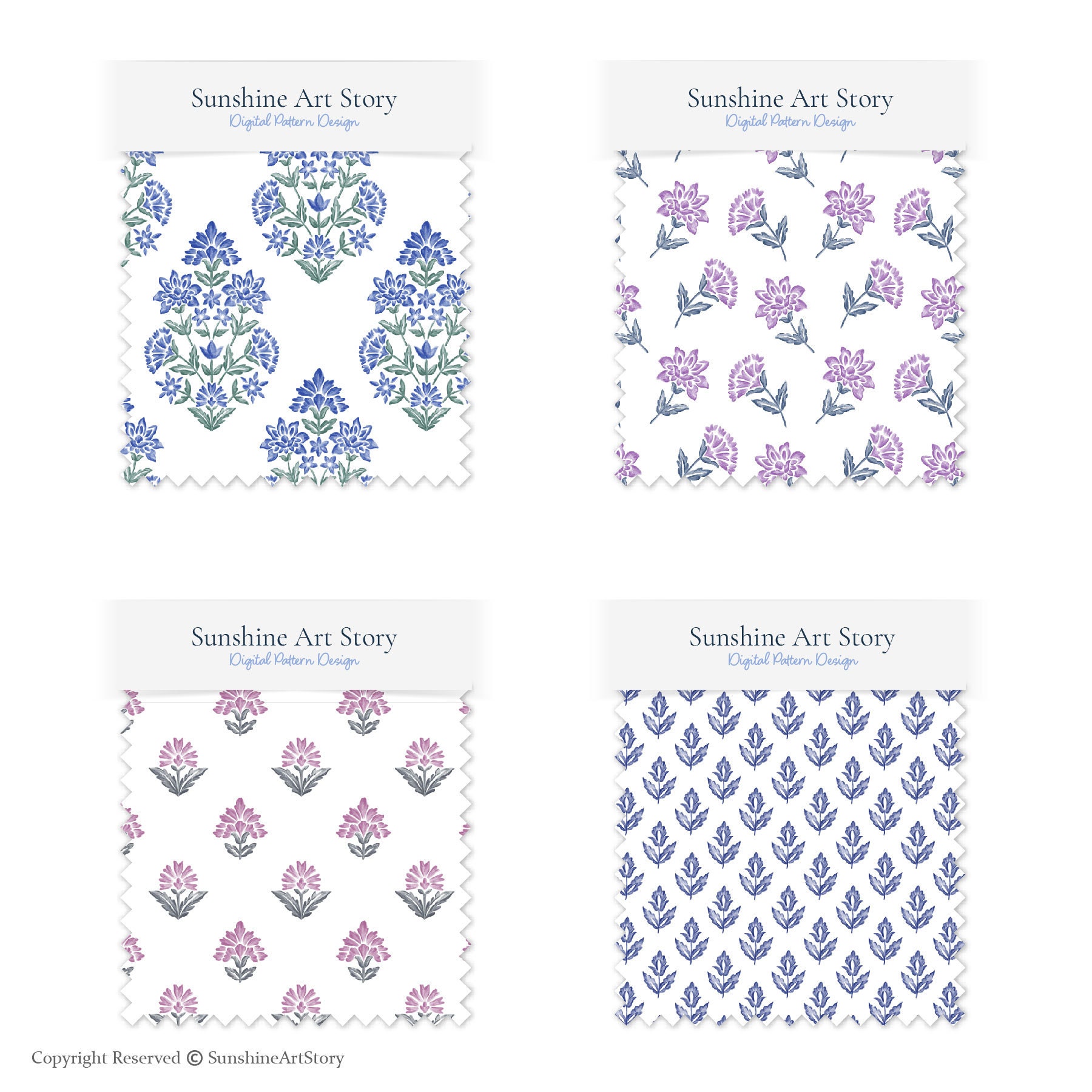 Watercolor Floral Damask Boho Floral Pattern Boho Floral Repat Pattern ...