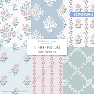 Il file vettoriale con stampa floreale senza cuciture e motivo floreale boho ripetuto include tessuto, carta da regalo, vestito e carta da parati.