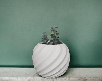 Pot blanc design, décoration intérieure imprimée 3D