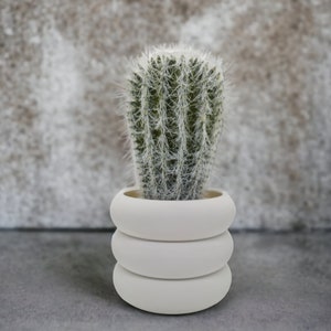 Maceta blanca minimalista, impresión 3d para el hogar y la decoración.